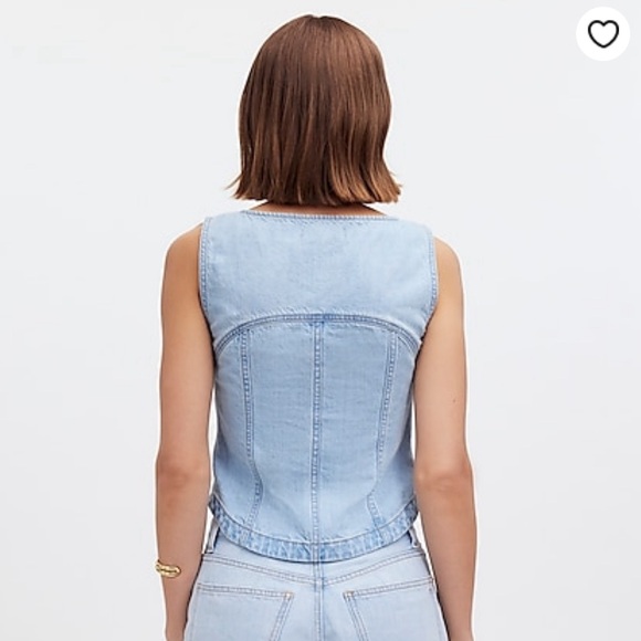 Madewell denim vest Fitzgerald wash size 8 - Picture 4 of 7